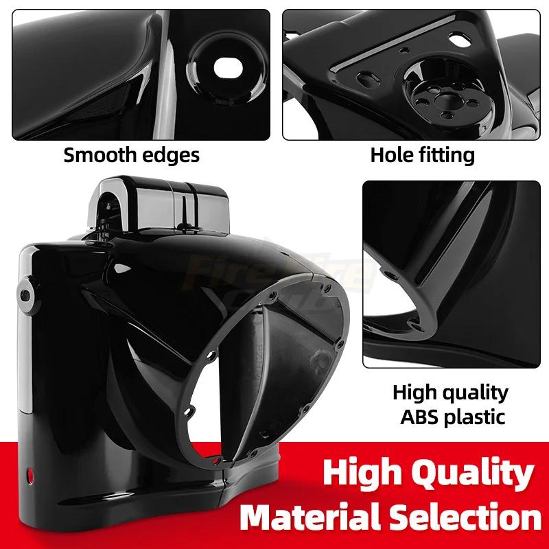 Motorcycle Cafe Racer 7inch Front Round Headlight Fairing Cover Bright Black Fits For Harley Touring Road King 2014-Up