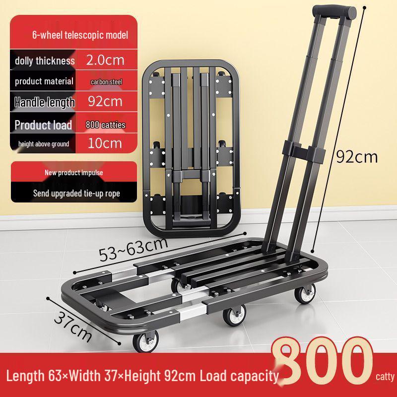 Tragbarer faltbarer Handwagen & Flachbettanhänger für Haushalt und Einkaufen