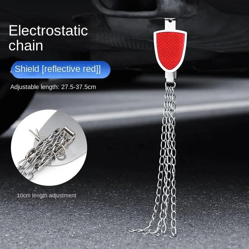 Автомобильный универсальный антистатик, регулируемый четырехцепной металлический светоотражающий ремень, антистатик, подвесной антистатический Dolphin Type