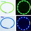 Silikonový LED obojek pro psa dobíjecí 3 pracovní režim Více lehčí Měkčí Max 70 cm Noční bezpečnostní blikající svítící obojek Anti Lost