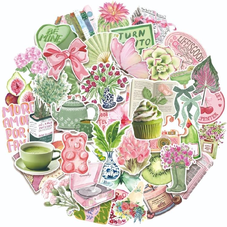 

50Pcs Scrapbooking Decorative Sticker Adhesive Sticker for Scrapbooking Journal Laptop Phone Case Bike Embellishment 1