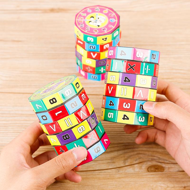 

Educational Arithmetic Toy: Detachable Cylindrical Rubik s Cube with Addition, Subtraction, Multiplication, and Division Blocks for Kids.