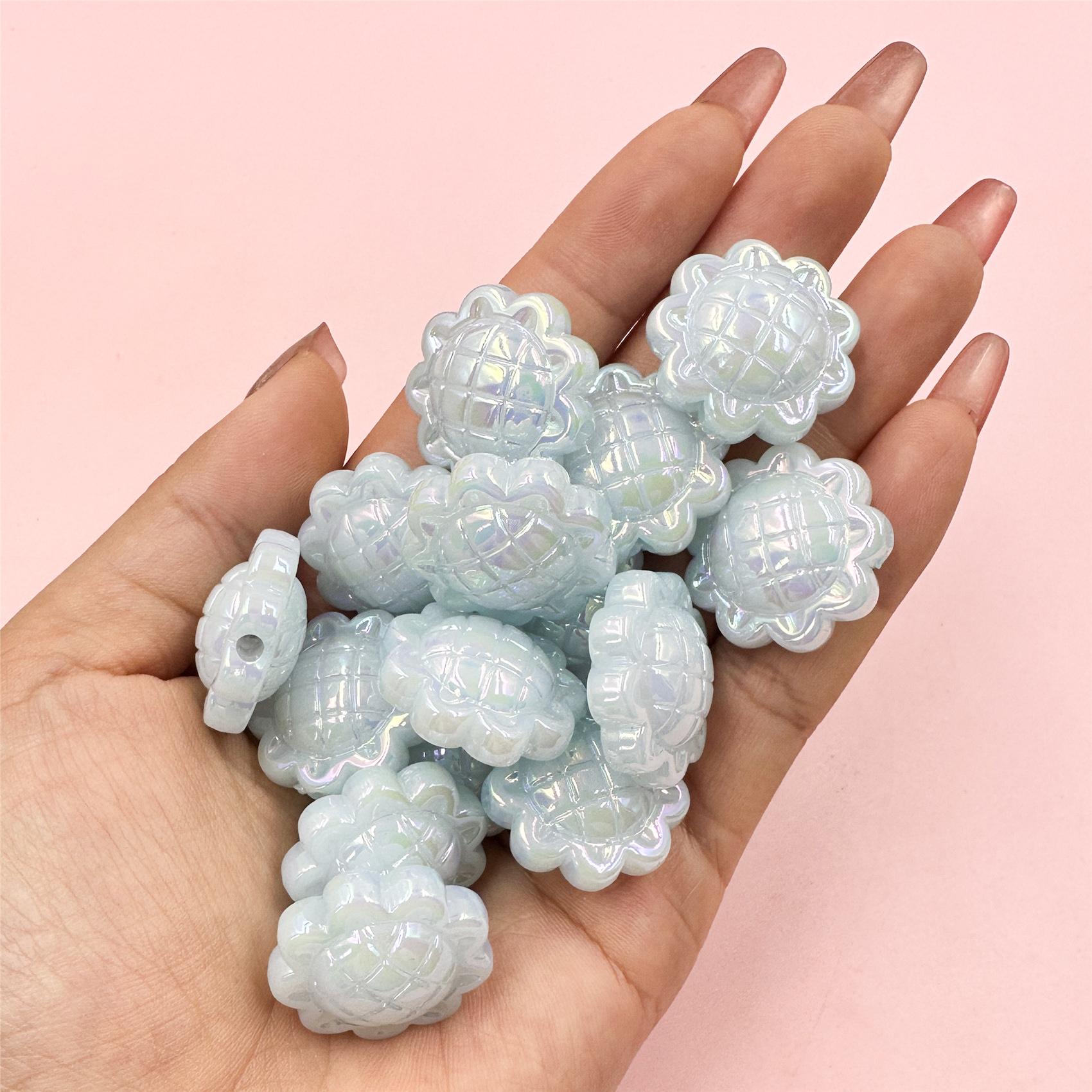 

With Hole Spacer Loose Beads For Jewelry Making 10Pcs/23.5mm Creative Handmade Material Acrylic Thickness 11.5mm Creative Beaded Material beads синий