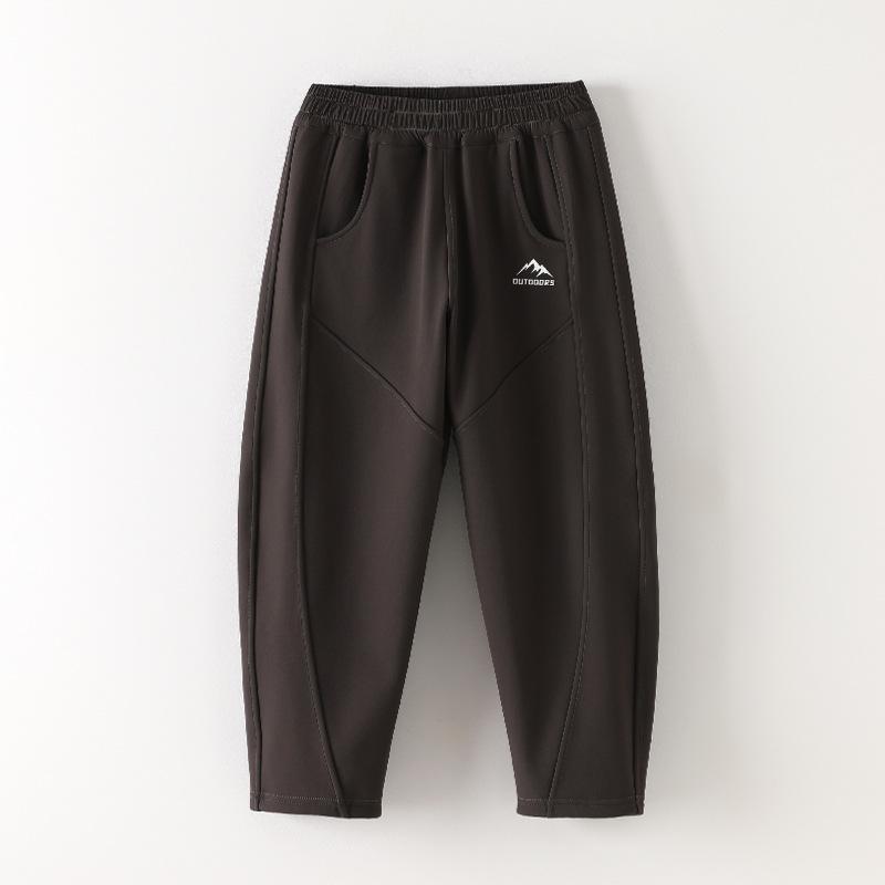 Kids' Windproof Waterproof Fleece-Lined Skinny One-Piece Casual Pants for Boys and Girls