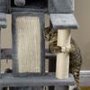 Cat Scratching Tree with Sisal Posts, House, Bed and Hammocks, 48x48x140cm, Grey