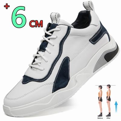 Fashion Genuine Leather Elevator Shoes Men Casual Lift Sneakers Height Increase Insole 6cm Tall Shoes Man Leisure Sports