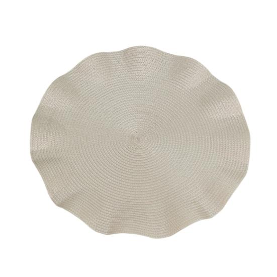 Handwoven Round Placemat Waterproof Heat-Resistant Table Mat for Dining Non-Slip Rustic Kitchen бежевый