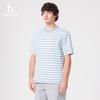 HAZZYS Men's Classic Striped Loose Round Neck T-Shirt