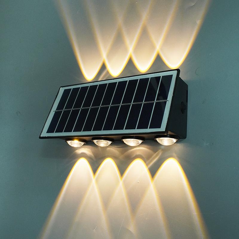 Mini Solar Led Wall Light Outdoor Waterproof Warm Garden Decoration Led Wall Lamp Fence Lights 1/2Pcs