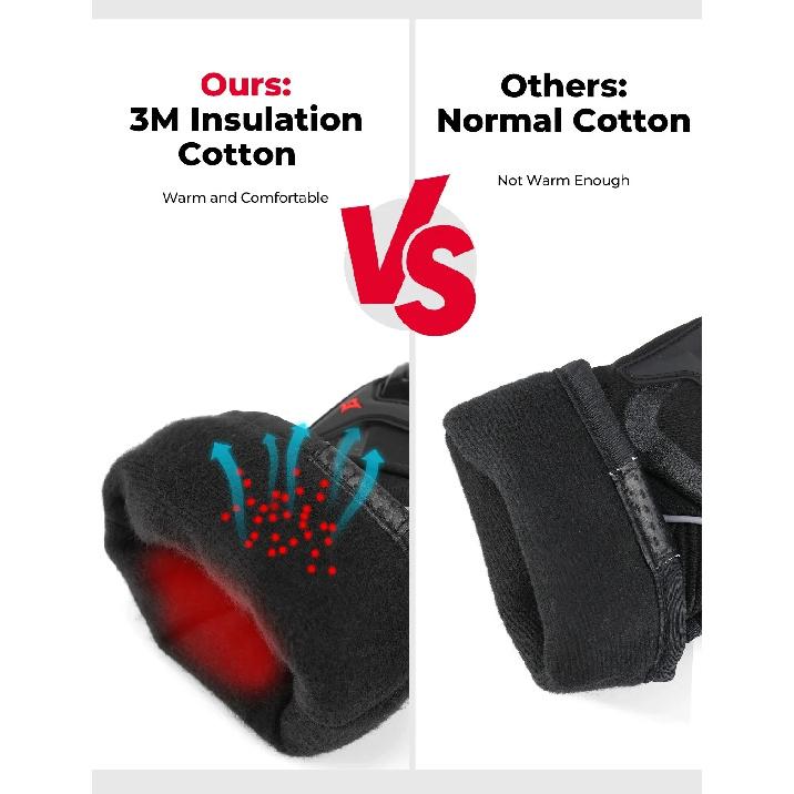 KEMiMOTO Zimní motocyklové rukavice CE Ochranné Černé Guantes Moto Invierno Teplé Rukavice pro dotykovou obrazovku Vodotěsné Větruodolné