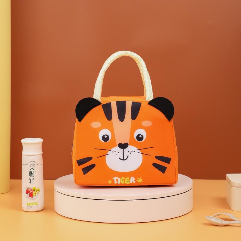 Children's 3D Cartoon Insulated Waterproof Lunch Bag with Aluminum Foil Storage
