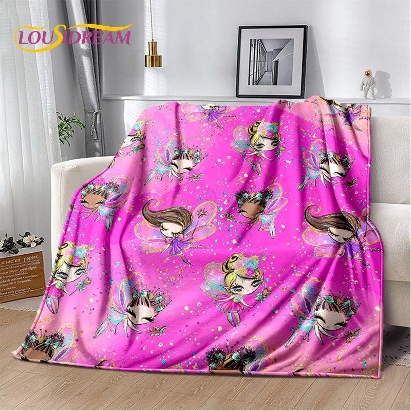 Süße Ballett-Mädchen-Ballerina-Cartoon-weiche Plüschdecke, Flanelldecke, Überwurfdecke für Wohnzimmer, Schlafzimmer, Bett, Sofa, Picknick, Kinder