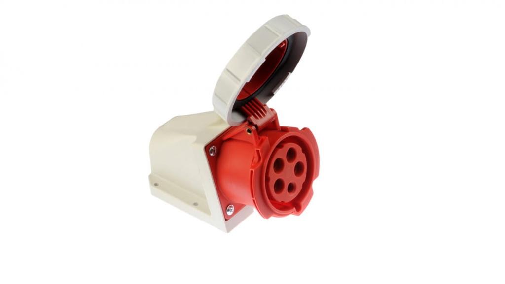 Fixed Socket 32A 5P 400V Red Ip67 /Without Gland/ 1252-6