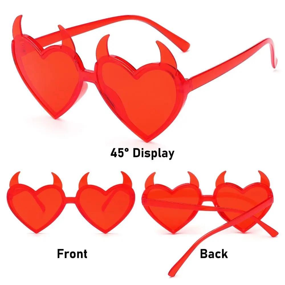 Devil Horn Devil Ears Sunglasses Rhinestones UV Protection Sun Glasses  for Women Men