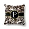 Polyester Pillow Case Decorative Leopard Print Home Furnishing 26 English Letter Printed Pillow Case