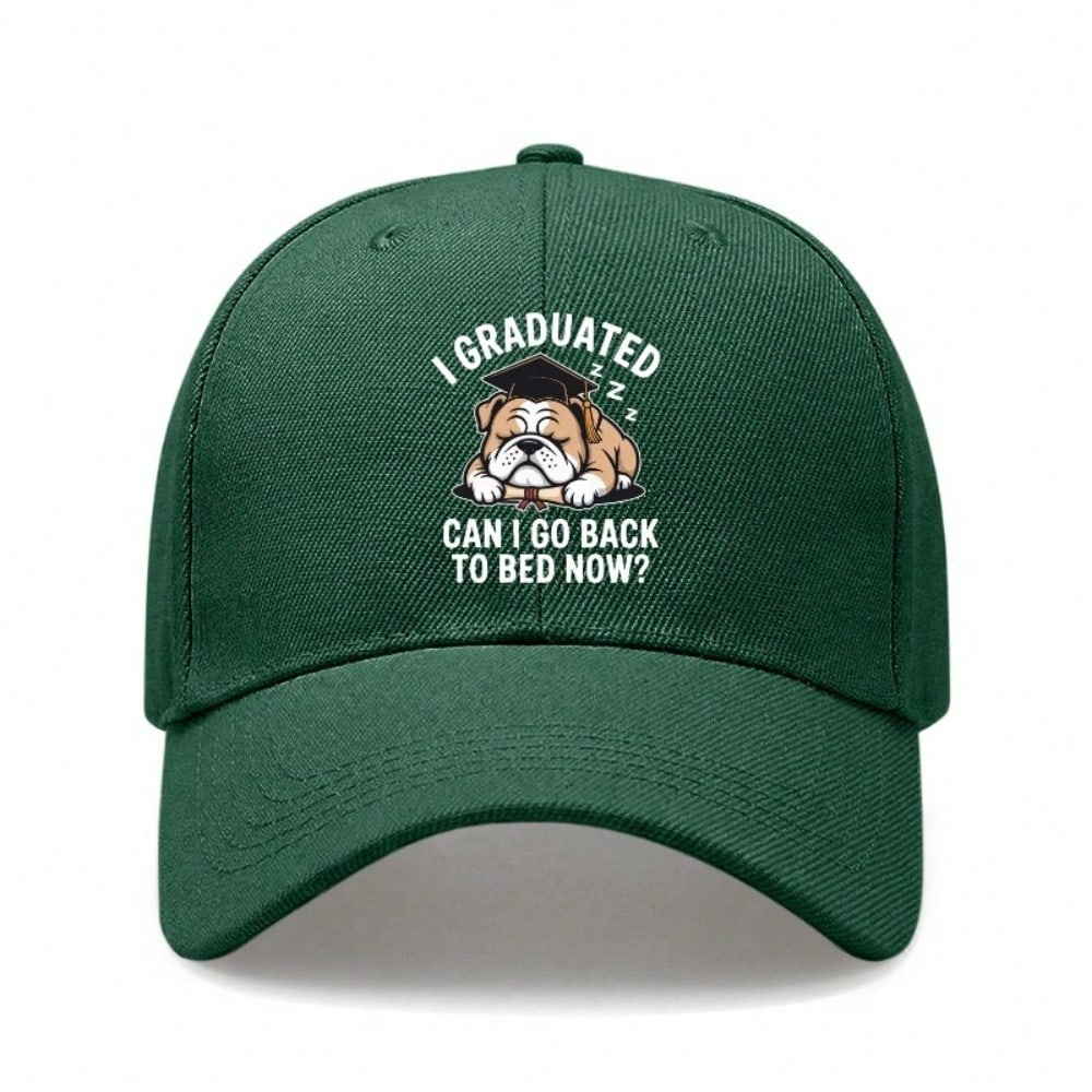 [Graduation Baseball Cap] Unisex Funny "I GRADUATED CAN I GO BACK TO BED NOW?" Print Adjustable Breathable Lightweight Casual Daily Wear - Novelty