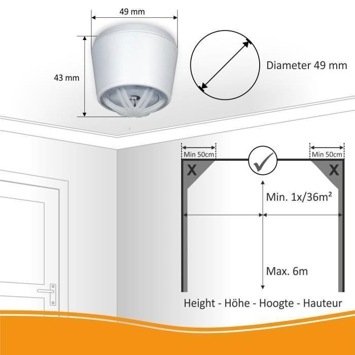 ELRO FH7210 Mini détecteur de chaleur - Détecteur de cuisine - Design compact - Batterie 10 ans