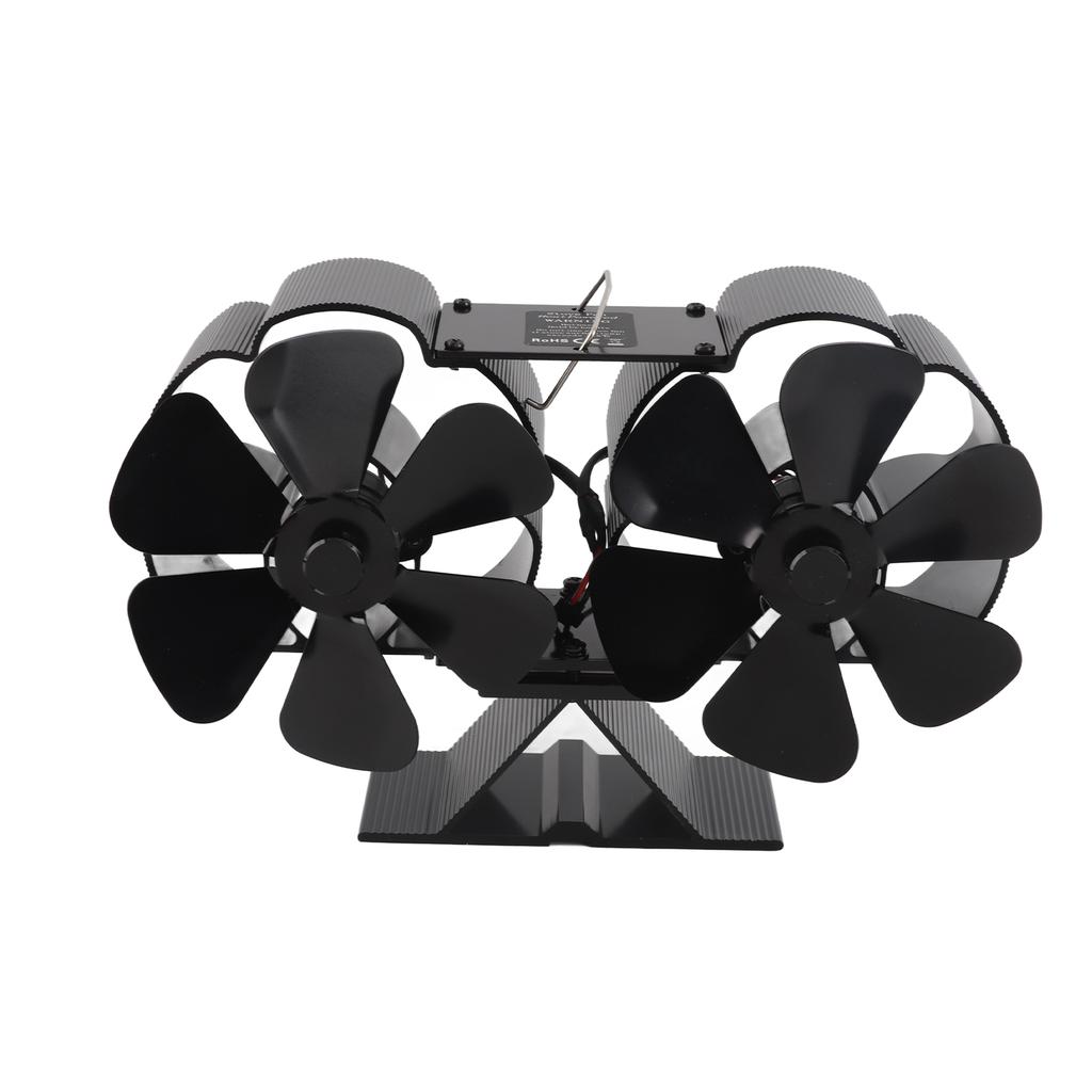 Fireplace Fan Quiet Operating 180 220CFM 1400rpm Aluminum Alloy 6 Blade Heat Powered Wood Stove Fan