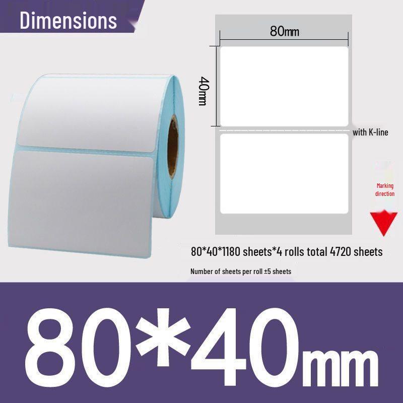 Thermal Self-Adhesive Barcode Print Labels for Logistics and Supermarket Scales (Sizes: 100 To 20)