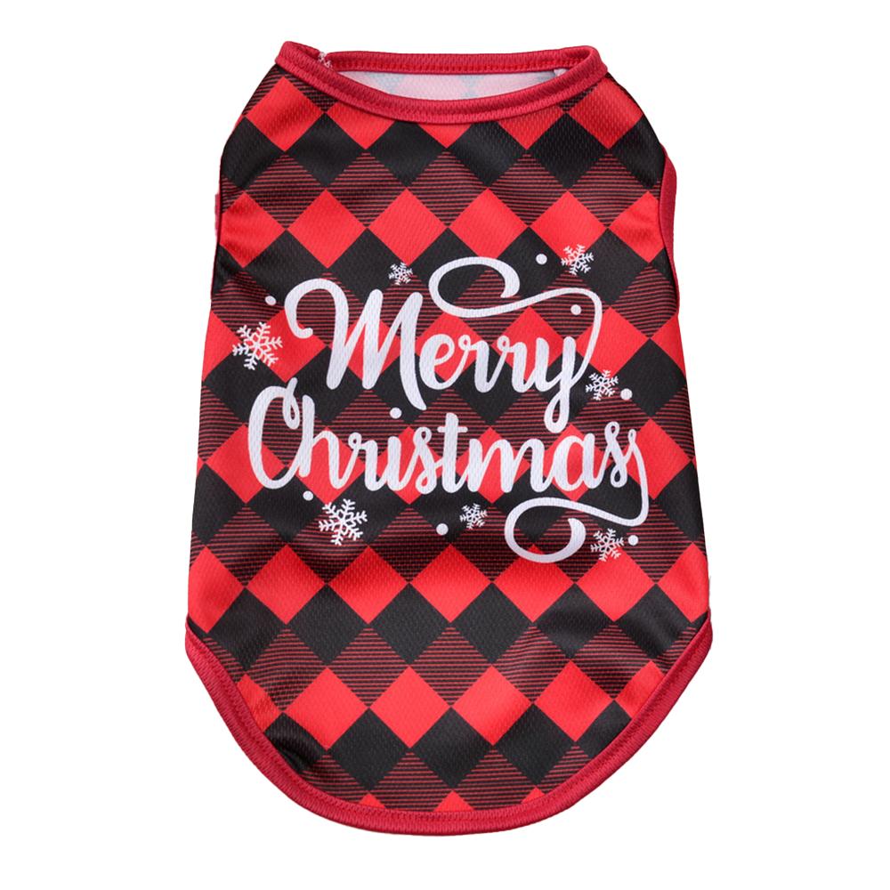 4pc Soft Pet Vest For Small Medium Dogs Cats Cute Santa Claus Diamond Plaid Print Kitten Comfortable T-shirt Sphynx Costume Coat