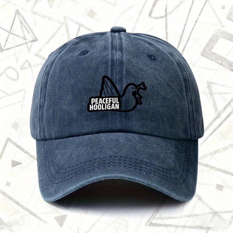 A Vintage Washed Cap Featuring PEACEFUL HOOLIGAN Suitable for Both Men And Women This Solid Baseball Hat Is Perfect for All