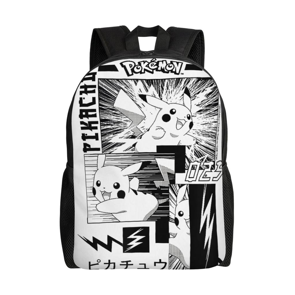 Pokemon Backpacks Pikachu Anime Lightning Scence Daypack Mochila School Retro Washable Rucksack