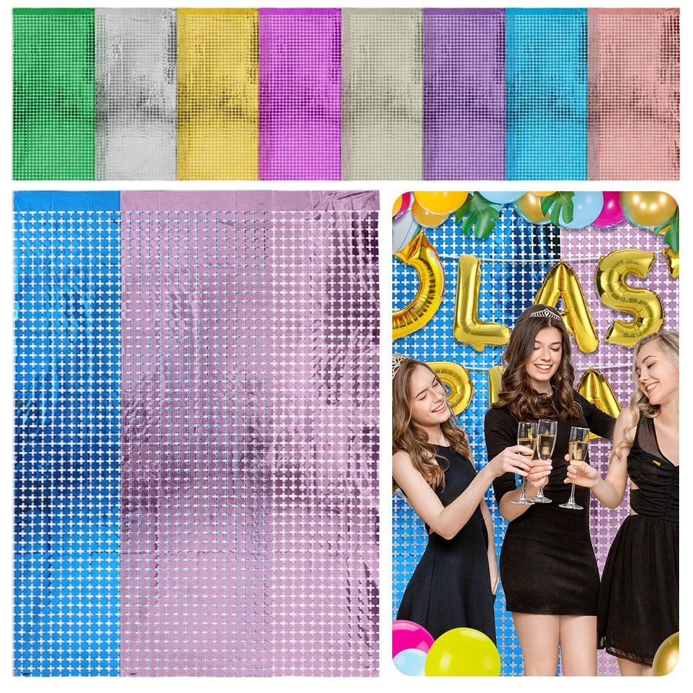 Square Shape Laser Curtain Small Size Background Decoration  Party Background