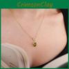 Vintage Geometric Zircon Oval Pendant Necklace With Gold Plating For Women
