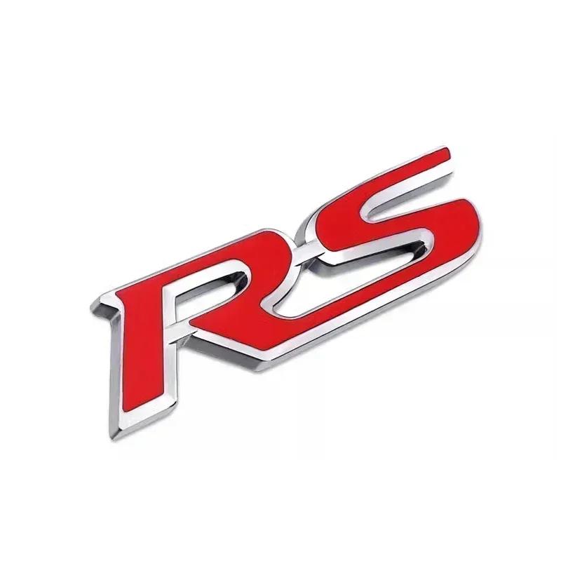 1pcs 3D Metal RS Logo Car Decal Trunk Body Side Sticker Accessories