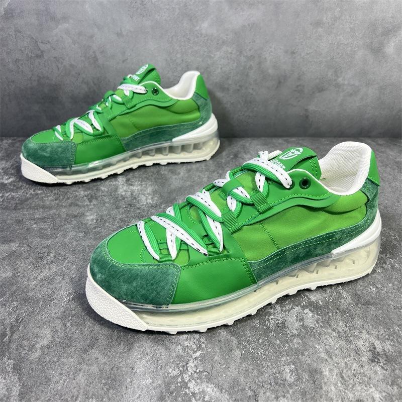 

Chunky Sneaker Men Air Cushion Running Shoes Fashion Casual Leather Fabric Breathable Height Increased Flat Platform Board Shoes 43