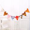 New Creative Triangle Cartoon Animals Birthday Party Banners Pull Flags Room Decorations Ornaments P