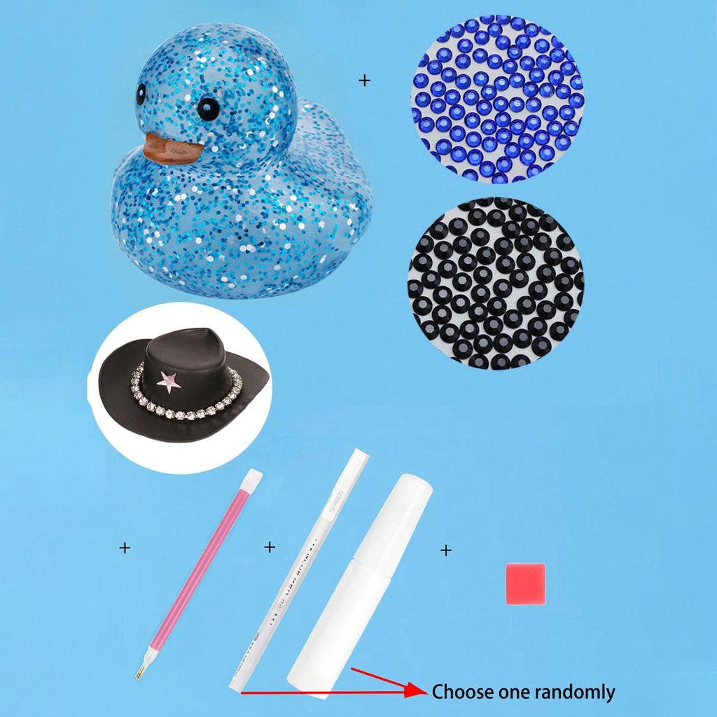DIY Diamantwerkzeug Hut Ente, Auto Halterung, Ornamente, Lustige Mehrfarbige Bastelarbeiten, Klebestifte, Handgemachte Dekorationen