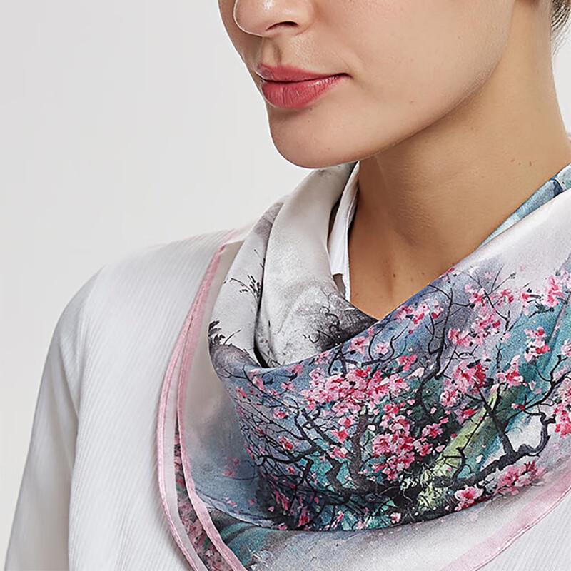 Hengyuanxiang Crepe Satin Silk Scarf