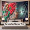 Custom Name Text Tapestry Morocco Football Personalized Polyester Wall Tapestry For Bedroom And Room