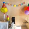 Smiley Face Cartoon Birthday Banner, 1st Birthday Party Decoration for Kids