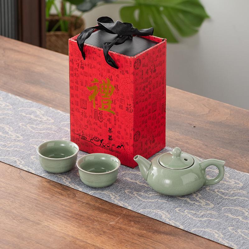 

Набор для чая печи Гэ, печи Жу, подарочный набор, полный комплект, чайник, 24 чайные чашки, ежегодное собрание компании, праздничные мероприятия, сувениры