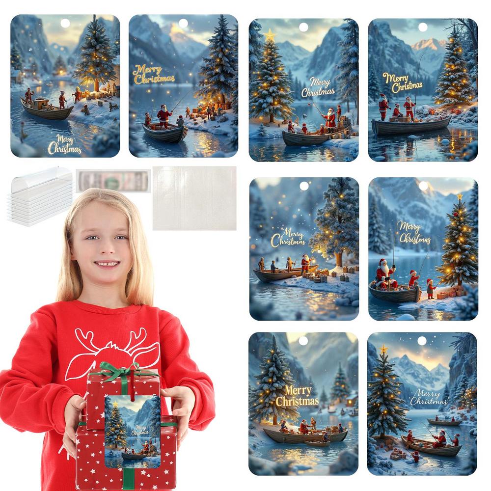 Weihnachtsgeldhalter, 8 Stück, Drachen-Schneemann-Geldhalter, süße Weihnachtsdekorationen mit Umschlägen, Bargeld, Urlaubsbedarf für