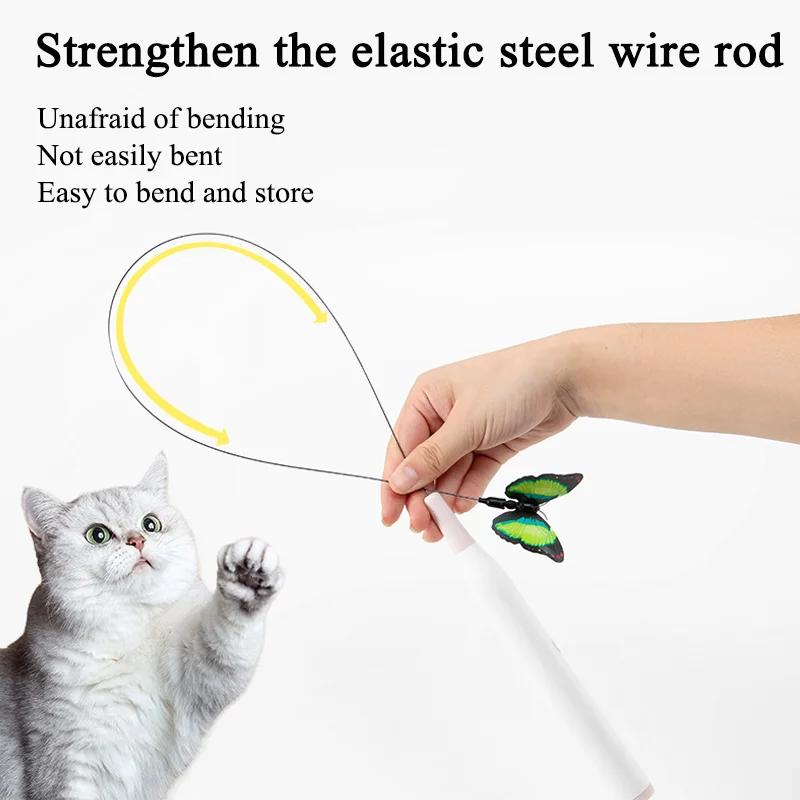 Saugknopf Elektrischer Katzen-Teaserstab Selbstspiel Langeweileabbau Automatisches Interaktives Katzenspielzeug Adsorbierbar Handheld Hochbelastbar Katze