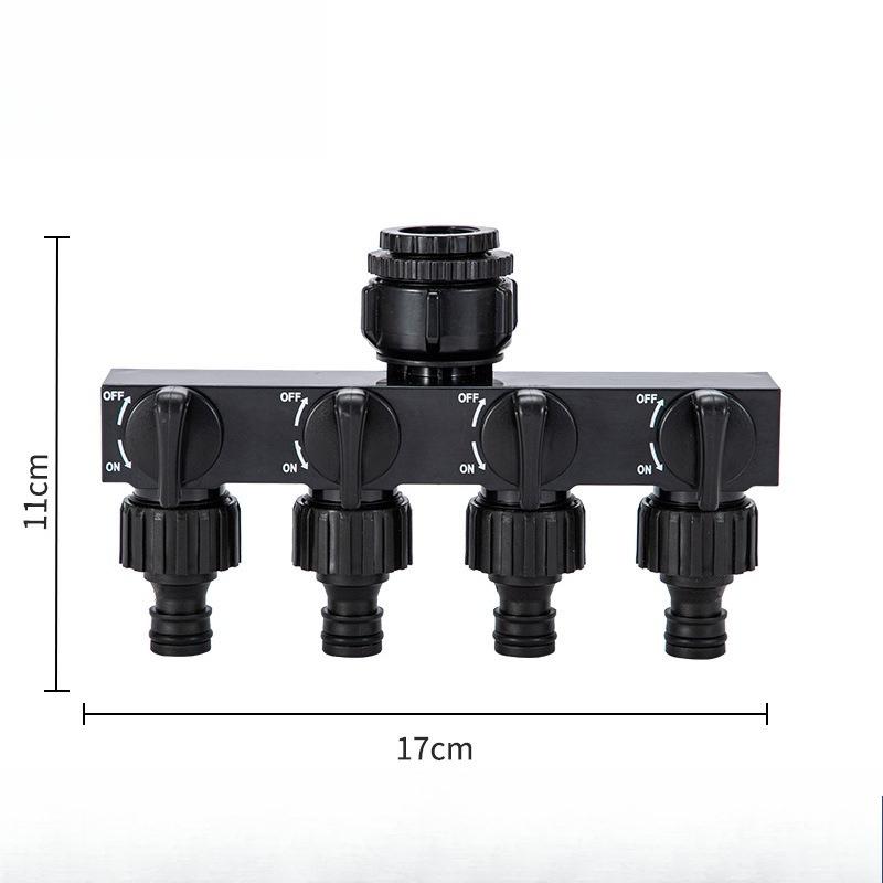 1PC Outdoor Garden Four-way Water Separator with Switch Four-way Valve Door One-in Four-out Water Separator Diverter