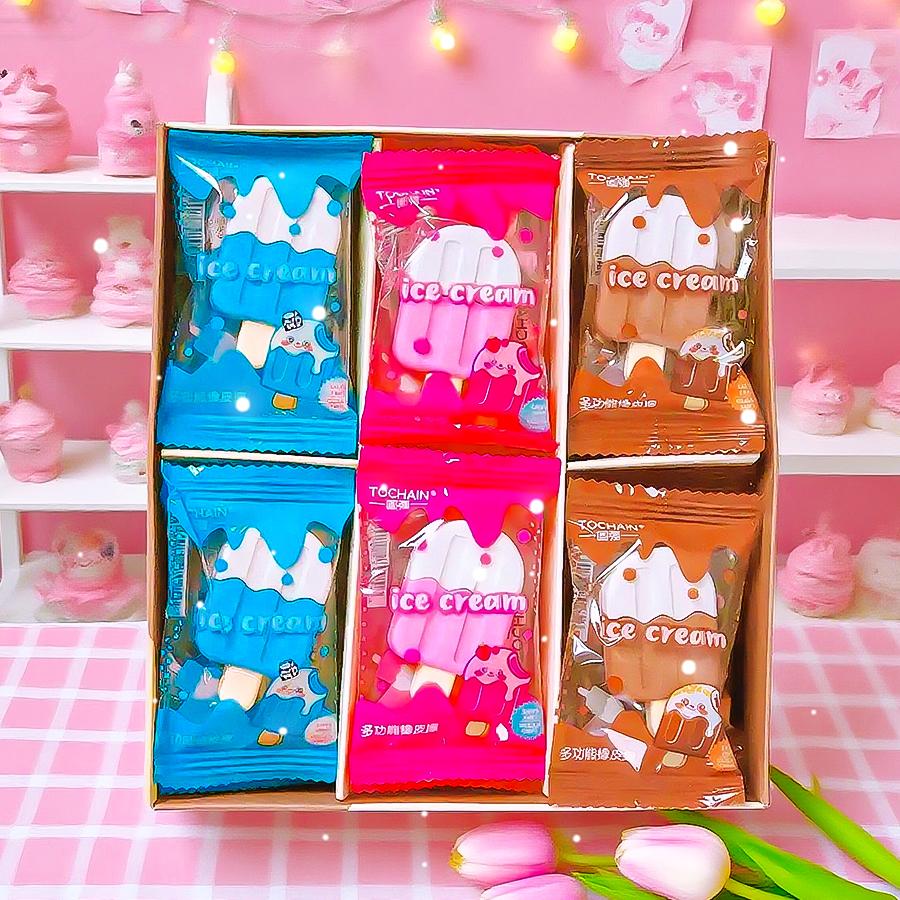 kawaii stationery back to School supplies cute things rubber children's erasers ice cream funny erasers Aesthetic stationery
