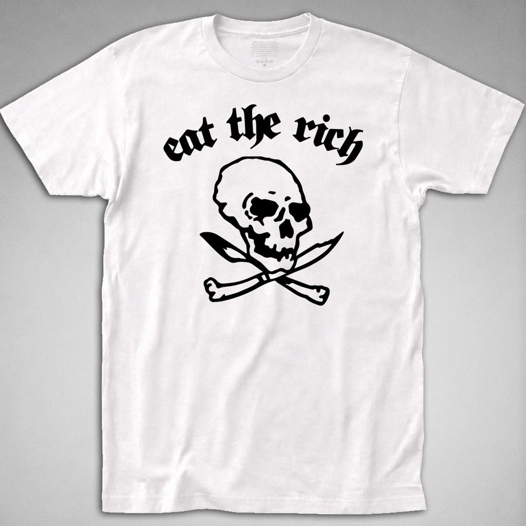 Eat the Rich T SHIRT Ramones Punk Rock Roll Grunge Classic 80s Protest Slogan