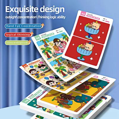 Early Education Card Vibrant Color Vivid Patterns Reusable Concentration Improvement Kids Interactive Game Card