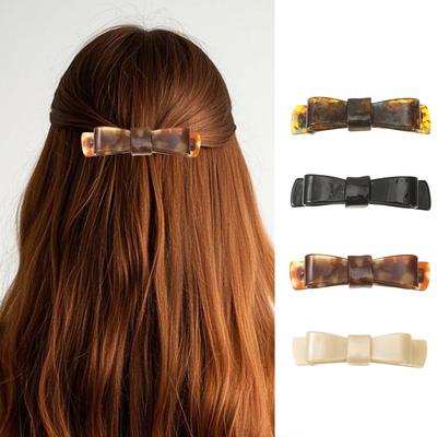 Solid Color Bow Hair Clips Simple Hair Pin Hair Accessories for Women Girl