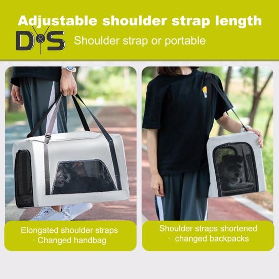 Wózek dla psa 4-kołowy wózek dla zwierząt z 360° obrotowym, chowanym uchwytem, wentylowana torba dla zwierząt, składany wózek dla psów i kotów