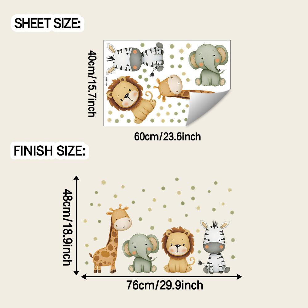 

Креативные мультяшные животные и горошек Моранди, украшающие домашний фон, наклейки на стену