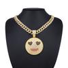 Unisex Hip Hop Rap Legering Ketting Temu Nieuw Europees Smiley Gezicht Liefdesogen Strass Hanger Trendy Straat Persoonlijkheid Accessoires