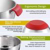 Mixing Bowls with Lids Set - Nesting Bowls with Graters, Handle, Pour Spout, Airtight Lids - Stainless Steel Non-Slip Mixing Bowl(Set of 3)