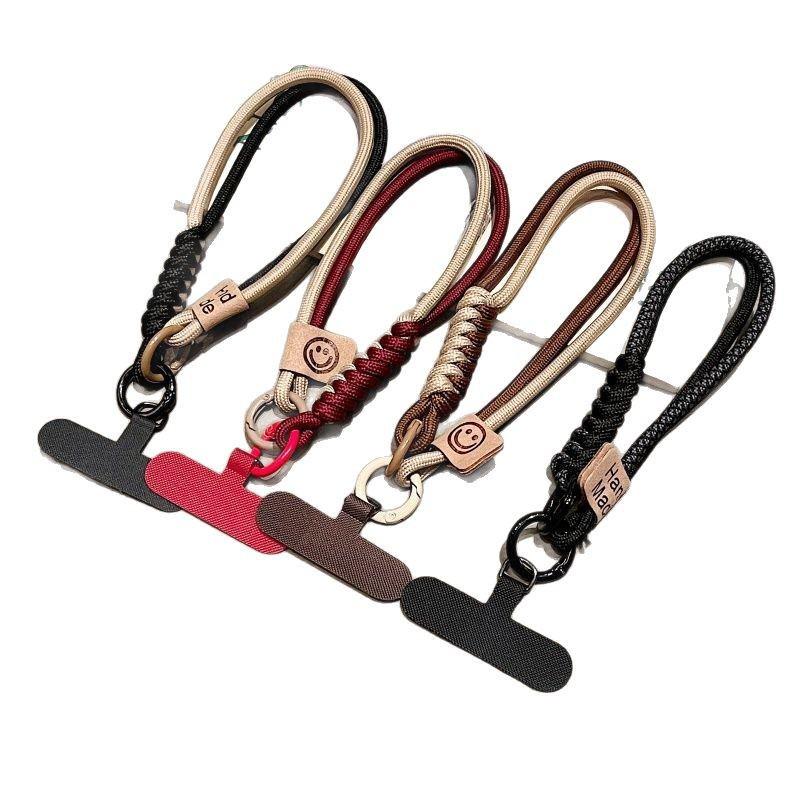 High-End Luxurious British-Style Phone Lanyard: Women's Woven Rope Wrist Strap, Anti-Drop Design