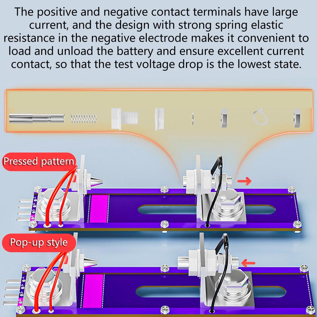 20A 4-Draht Batterieteststand 18650 26650 Batteriewiderstand Kapazitätstester Aufnahme Sitz Erkennungsbox Batteriehalter
