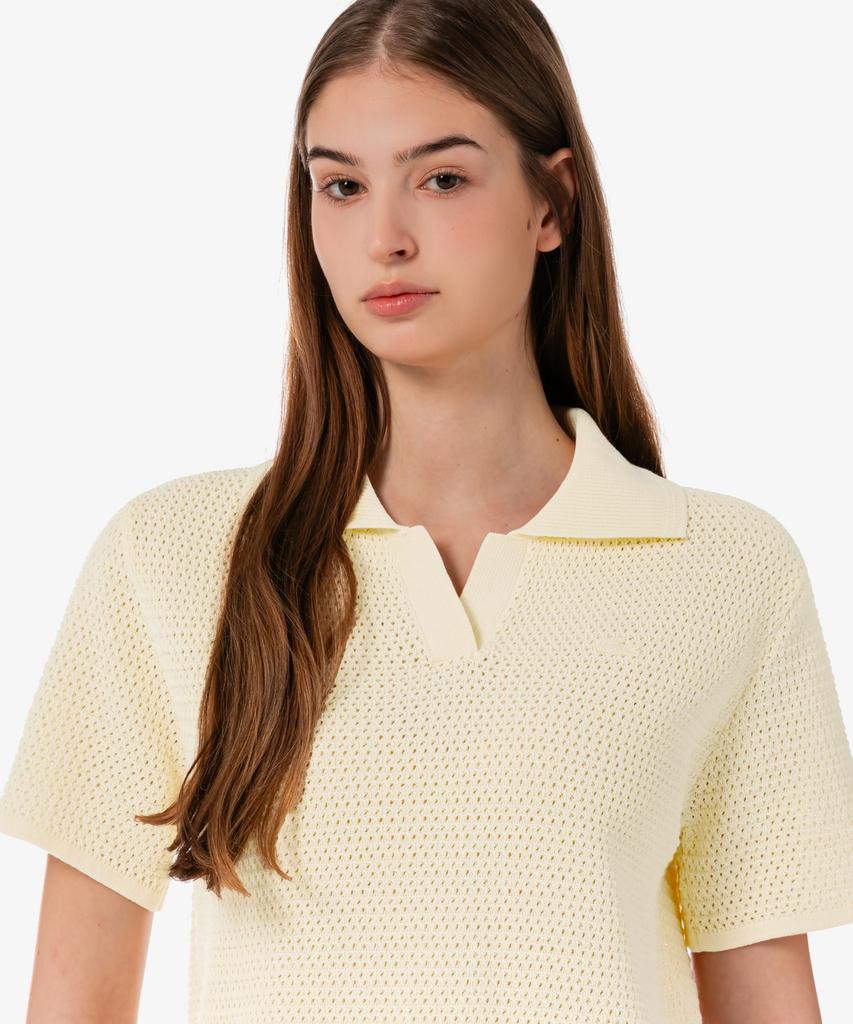 LACOSTE Women'S Crochet Sweater Polo Shirt Pf615E-56G 056
